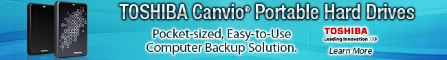 TOSHIBA Canvio Portable Hard Drives. Pocket-sized, Easy-toUse Computer Backup Solution. Learn More.