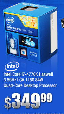 Intel Core i7-4770K Haswell 3.5GHz LGA 1150 84W Quad-Core Desktop Processor