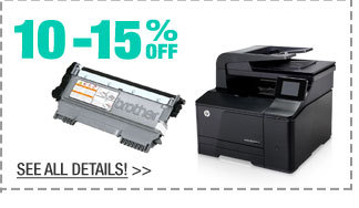 10-15% OFF ALL INK & TONERS / HP LASER PRINTERS!*