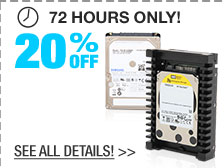 72 HOURS ONLY! 20% OFF SELECT INTERNAL / LAPTOP HARD DRIVES!*