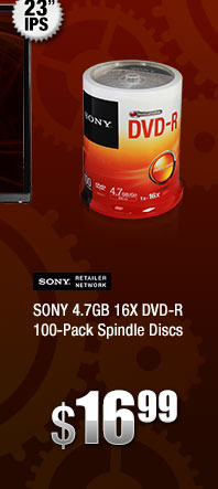 SONY 4.7GB 16X DVD-R 100 Packs Spindle Spindle Disc