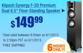 $149 -- Klipsch Synergy F-20 Premium Dual 6.5" Floor-Standing Speaker