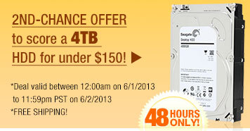 2ND-CHANCE OFFER to score a 4TB HDD for under $150!