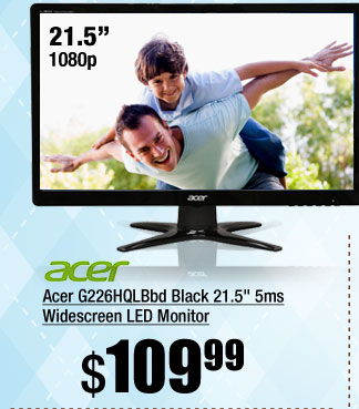 Acer G226HQLBbd Black 21.5 inch 5ms Widescreen LED Monitor