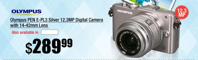 Olympus PEN E-PL3 Silver 12.3MP Digital Camera with 14-42mm Lens 