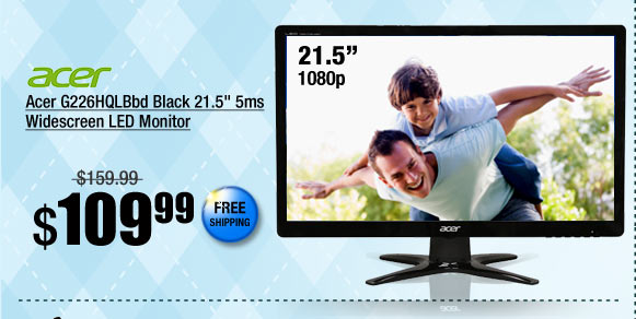 Acer G226HQLBbd Black 21.5 inch 5ms Widescreen LED Monitor