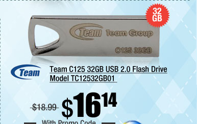 Team C125 32GB USB 2.0 Flash Drive Model TC12532GB01 