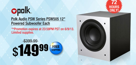 Polk Audio PSW Series PSW505 12 inch Powered Subwoofer Each