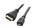 Coboc 6 ft. High Speed HDMI Cable with Ethernet - Micro HDMI Male to HDMI Male (Black) 