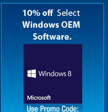 10% off  Select Windows OEM Software.