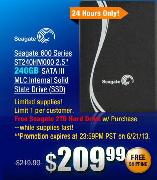 Seagate 600 Series ST240HM000 2.5 inch 240GB SATA III MLC Internal Solid State Drive (SSD)