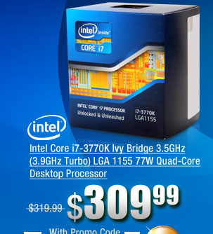 Intel Core i7-3770K Ivy Bridge 3.5GHz (3.9GHz Turbo) LGA 1155 77W Quad-Core Desktop Processor