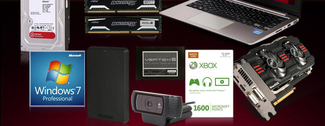 HDD, Memroy, Win7, HDD, SSD, Camera, Xbox, VGA