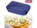 Pyrex Portables Double Decker Carrier Casserole Baking Dish Bag Travel Case Blue