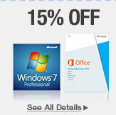 15% OFF SELECT MICROSOFT SOFTWARE*