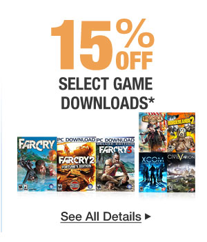 15% OFF SELECT GAME DOWNLOADS*