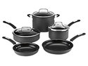 Cuisinart 8-Piece Dishwasher Safe Hard Anodized Cookware Set, Black
