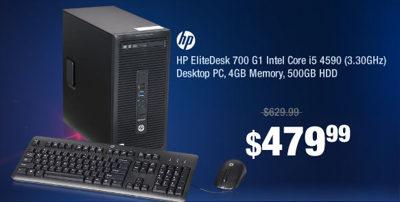 HP EliteDesk 700 G1 Intel Core i5 4590 (3.30GHz) Desktop PC, 4GB Memory, 500GB HDD
