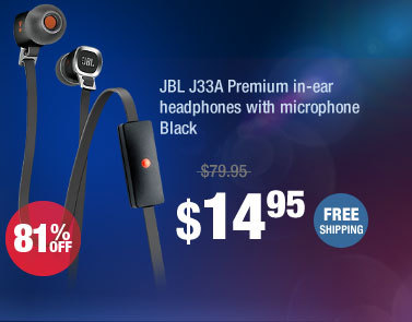 JBL J33A Premium in-ear headphones with microphone Black