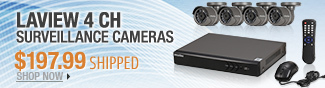 Newegg Flash  LaView 4 CH Surveillance Cameras