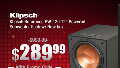 Klipsch Reference RW-12d 12 inch Powered Subwoofer Each w/ New box 