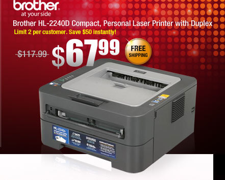 Brother HL-2240D Compact, Personal Laser Printer with Duplex