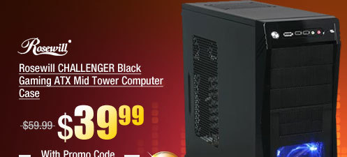 Rosewill CHALLENGER Black Gaming ATX Mid Tower Computer Case