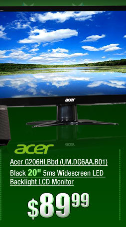 Acer G206HLBbd (UM.DG6AA.B01) Black 20 inch 5ms Widescreen LED Backlight LCD Monitor