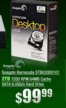 Seagate Barracuda STBD2000101 2TB 7200 RPM 64MB Cache SATA 6.0Gb/s Hard Drive 