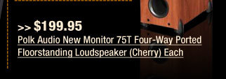 Polk Audio New Monitor 75T Four-Way Ported Floorstanding Loudspeaker (Cherry) Each