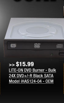 LITE-ON DVD Burner - Bulk 24X DVD+/-R Black SATA Model iHAS124-04 - OEM