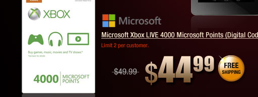 Microsoft Xbox LIVE 4000 Microsoft Points (Digital Code) 