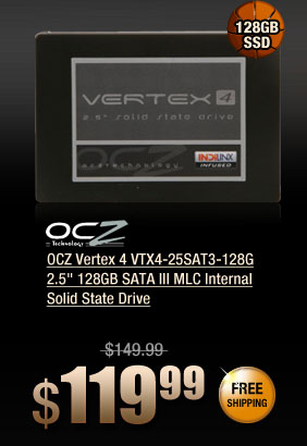 OCZ Vertex 4 VTX4-25SAT3-128G 2.5 inch 128GB SATA III MLC Internal Solid State Drive