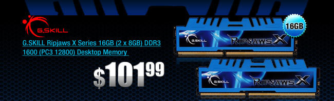 G.SKILL Ripjaws X Series 16GB (2 x 8GB) DDR3 1600 (PC3 12800) Desktop Memory