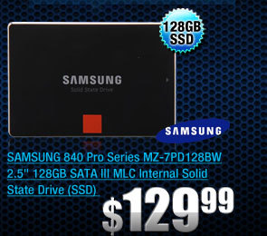 SAMSUNG 840 Pro Series MZ-7PD128BW 2.5 inch 128GB SATA III MLC Internal Solid State Drive (SSD) 