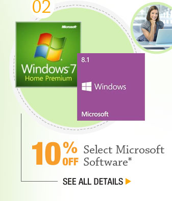 10% OFF SELECT MICROSOFT SOFTWARE*