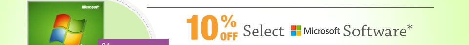 10% OFF SELECT MICROSOFT SOFTWARE*