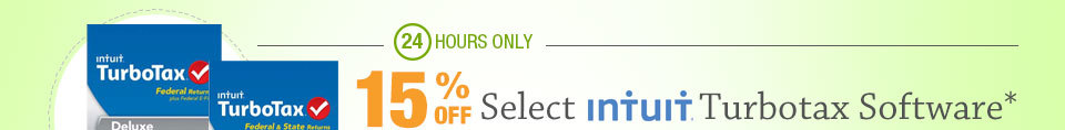 24 HOURS ONLY! 15% OFF SELECT INTUIT TURBOTAX SOFTWARE*