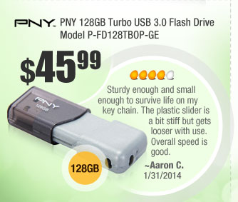 PNY 128GB Turbo USB 3.0 Flash Drive Model P-FD128TBOP-GE