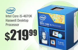 Intel Core i5-4670K Haswell 3.4GHz LGA 1150 84W Quad-Core Desktop Processor