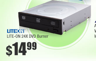 LITE-ON DVD Burner - Bulk 24X DVD+/-R Black SATA Model iHAS124-04