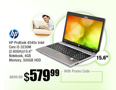 HP ProBook 4540s Intel Core i5 3230M (2.60GHz)15.6" Notebook, 4GB Memory, 500GB HDD