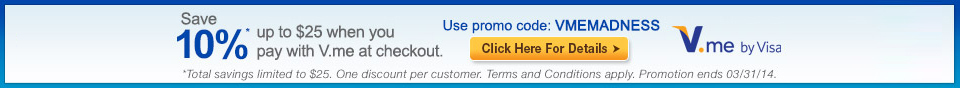 Save 10% up to $25 when you pay with V.me at checkout.