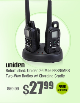 Refurbished: Uniden 26 Mile FRS/GMRS Two-Way Radios w/ Charging Cradle 