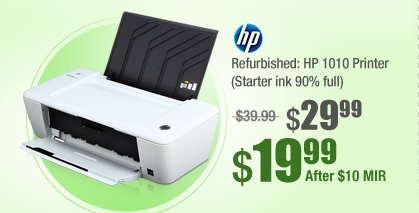 Refurbished: HP 1010 Printer (Starter ink 90% full) 