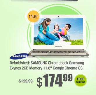 Refurbished: SAMSUNG Chromebook Samsung Exynos 2GB Memory 11.6" Google Chrome OS 