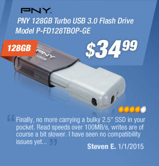 PNY 128GB Turbo USB 3.0 Flash Drive Model P-FD128TBOP-GE 