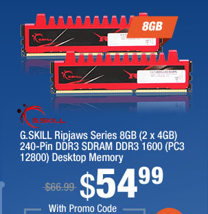 G.SKILL Ripjaws Series 8GB (2 x 4GB) 240-Pin DDR3 SDRAM DDR3 1600 (PC3 12800) Desktop Memory