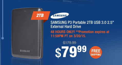 SAMSUNG P3 Portable 2TB USB 3.0 2.5" External Hard Drive