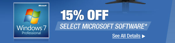 15% OFF SELECT MICROSOFT SOFTWARE*